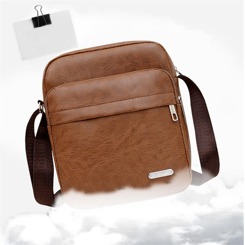 Men's Retro Crossbody Shoulder Bag Large Capacity Lightweight Business Messenger Bag for Travel Trip