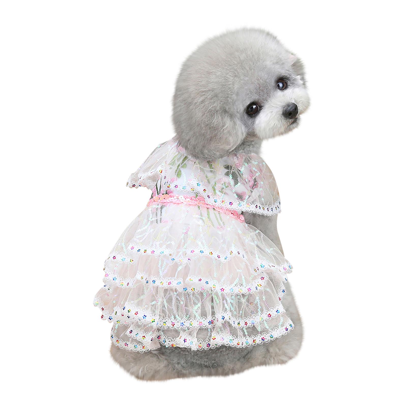 

Pet dress wedding dress dress multi leaf flower skirt dog skirt pet skirt розовый