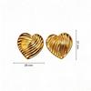 High-End Heart-Shaped Gold Earring with Stainless Steel