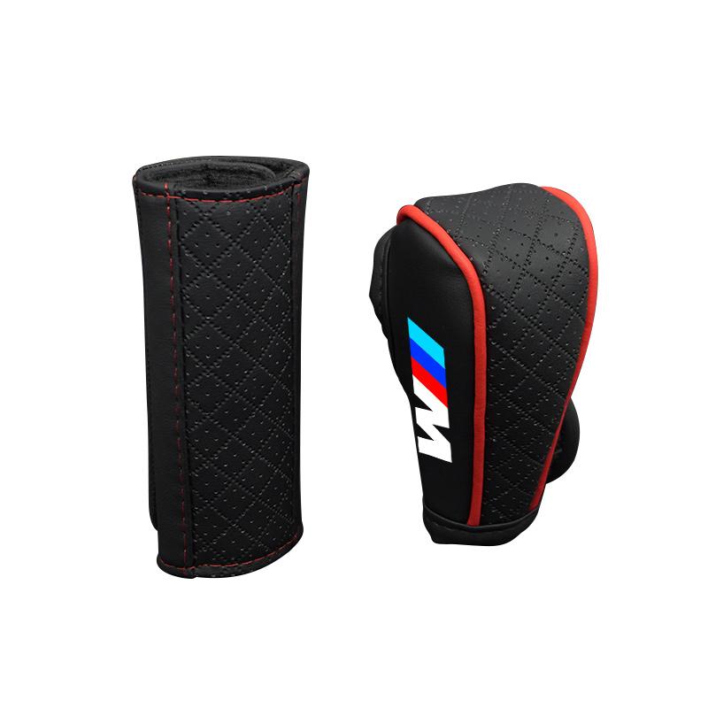 PU Car Shift Handle Cover+Auto Non-slip Hand Brake Cover For BMW M M3 Performance F20 F40 F22 F30 E90 F32 F06 F07 F46 E60 M5