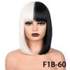 Professional  Short Straight Bob Wig for Women Synthetic Wigs Brown to Blonde Natural Fake Hair Heatresistant Wig Pink Wig With Bangs