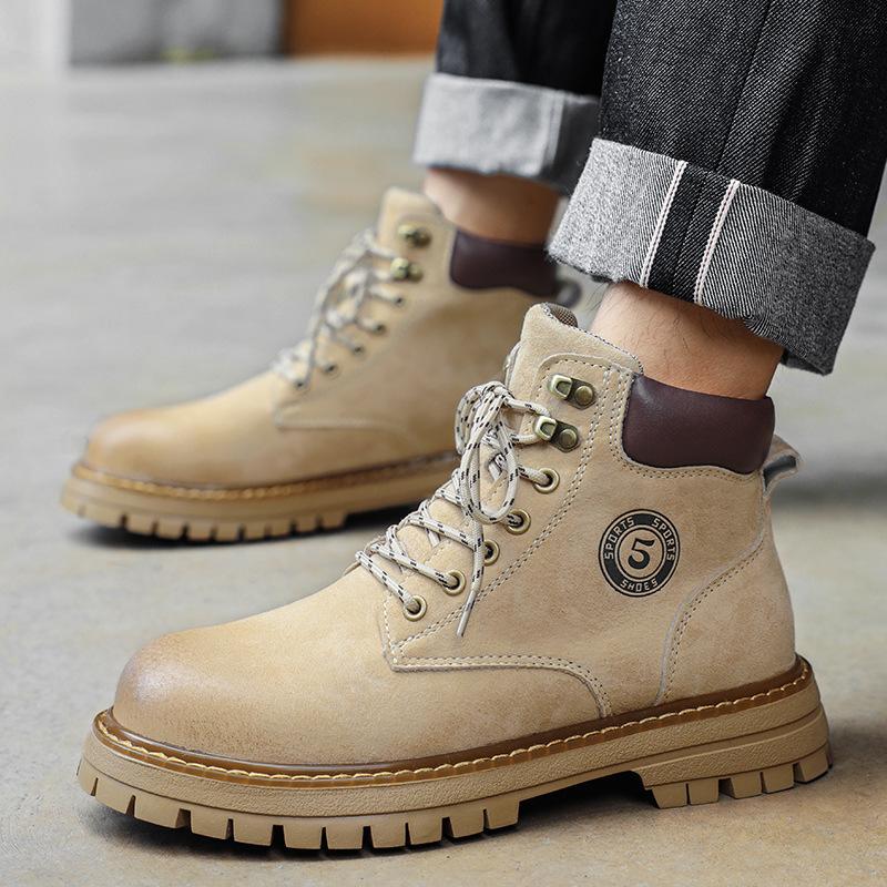 Martin Boots Paar klassische explosive Rhabarberstiefel Damen Leder High-Top dicksohlige erhöhende lässige vielseitige Herrenstiefel