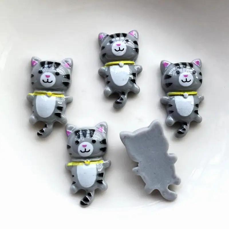 10 buc rășină de pisoi drăguț amestecat aleatoriu, cu spatele plat, album decorativ pentru însemnări DIY, husă pentru telefon, accesorii din rășină pentru decorarea părului