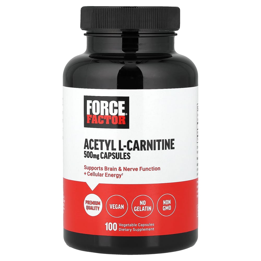 

Force Factor Acetyl L-Carnitine 500mg Vegetarian Capsules, 100 Counts 100 pcs - 1 ea