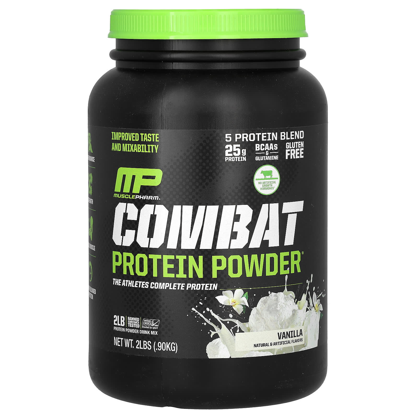 

MusclePharm, Combat Protein Powder, Vanilla, 2 lbs (0.9 kg)