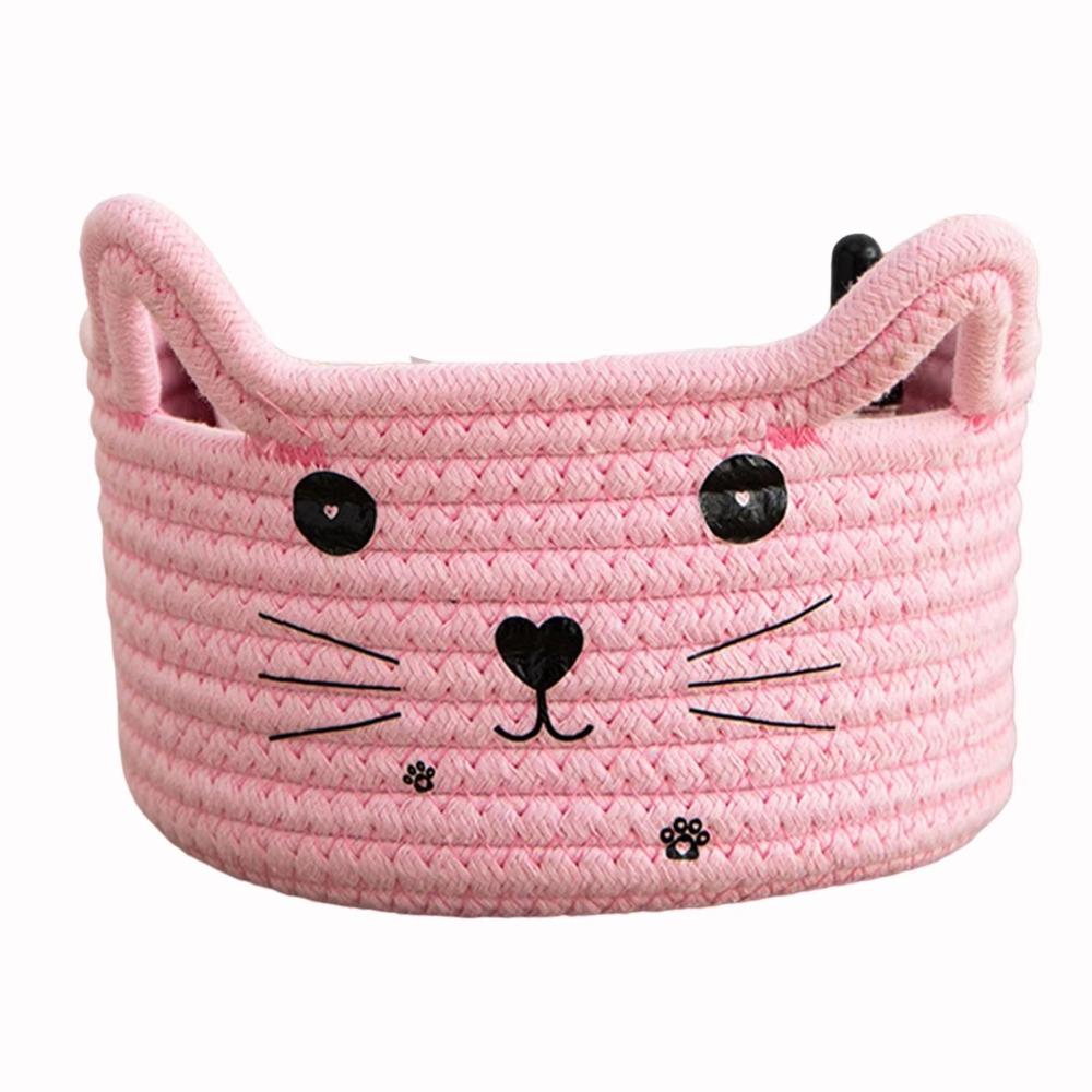 

Cute Cat Storage Box Washable Toy Holder Box New Cat Ear Storage Basket Desktop Organization