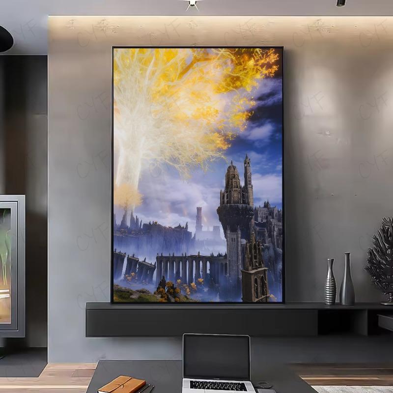 

Игра E-Eldens Ring Poster HD art самоклеящаяся стена водонепроницаемая для дома, гостиной, спальни, бара, эстетическое украшение 21cm×30cm NoFrame