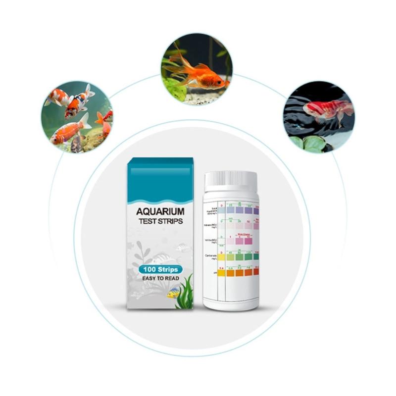 5 in 1 100PCS Aquarium Testing Strips for Swimming Pool Water Test Strips for Fish Tank Testing for Freshwater Saltwater