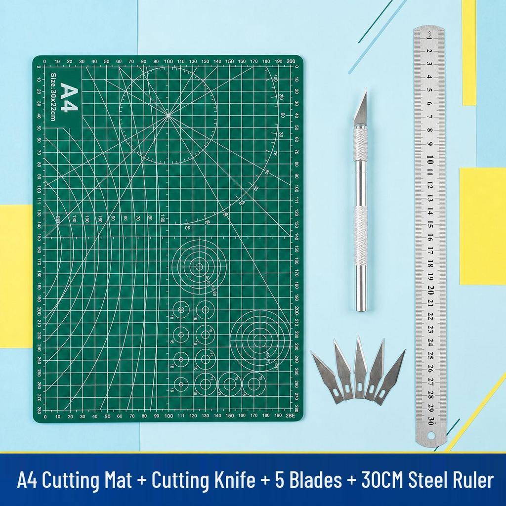 A2/A3/A4 Double-Sided Cutting Mat for Desktop Protection and Crafting - Ideal for Carving, Eraser Stamping, and Paper Cutting.