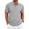 Men's Textured Vertical Stripe Polo Shirt - Summer Short Sleeve Lapel Tee, Breathable & Casual