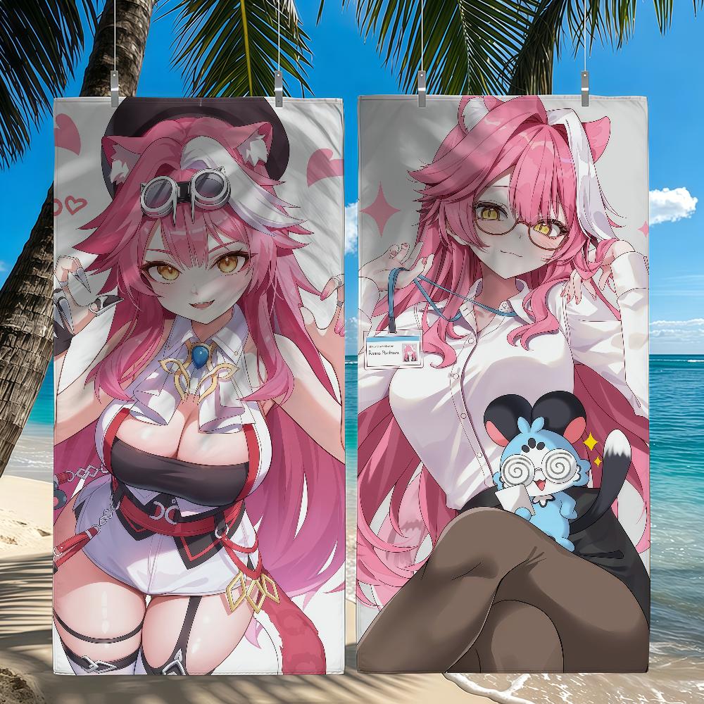 Singer R-Raora Panthera VTuber Towel Sports Quick Dry Travel Camping Sandproof Soft Light Large Beach Towel