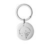 Cute Cat Round Stainless Steel Keychain 6 Optional Styles Fashion Bag Pendant Practical Gift for Best Friends