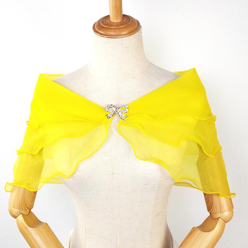 1Pc Solid Color Forest System Shawl Fashion Wedding Gown Versatile Bow Button Thin Style One Shoulder