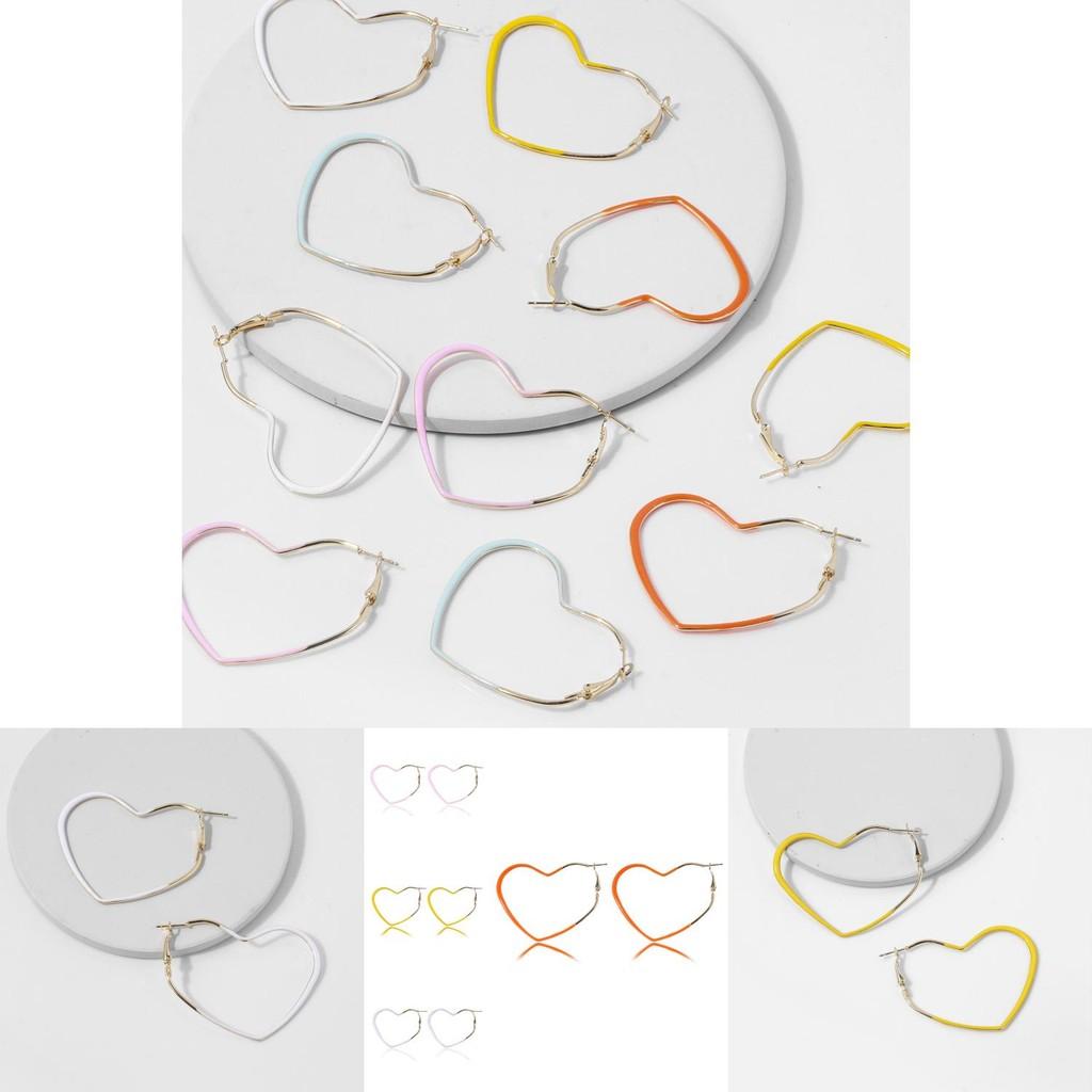 Trendy Multicolor Heart-shaped Earrings Alloy Fashionable Creative Design Chic Jewelry