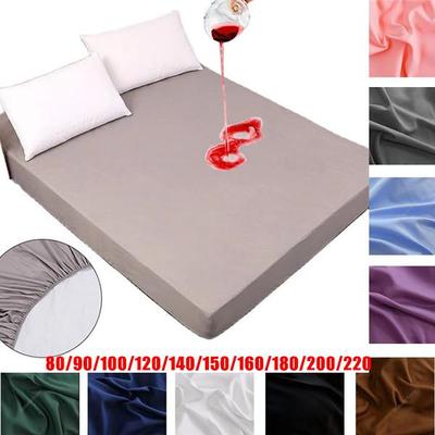 Waterproof Mattress Cover Skin Friendly Breathable Elastic Band Fitted Sheet Polyester Single Double Bed Sheet Cotton Bedspread No Pillowcase