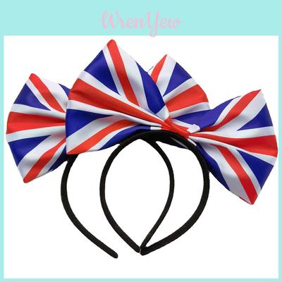 Fashionable Unisex Union Jack Hair Band Alice Headband With Large Bow Tie Perfect For Celebrations