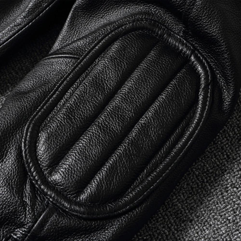 Men's Autumn Winter Leather Jacket Top Layer Clothes Stand Collar Motorcycle Clothes Plus Size