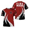 Summer Round Neck 3D Firefighter Print Top Fashionable Casual Short Sleeved Men's T-shirts