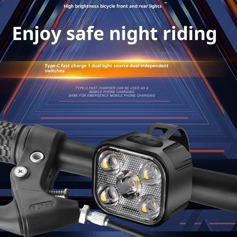 Powerful 400 Lumen Bike Headlight Type-C Charging Waterproof LED Front Lamp for Road and Trail Cycling