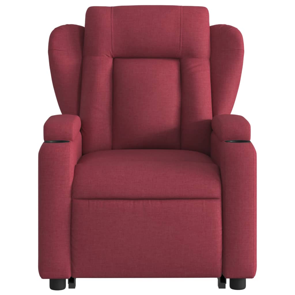 Recliner Chair with Lift Assist Electric Burgundy Fabric