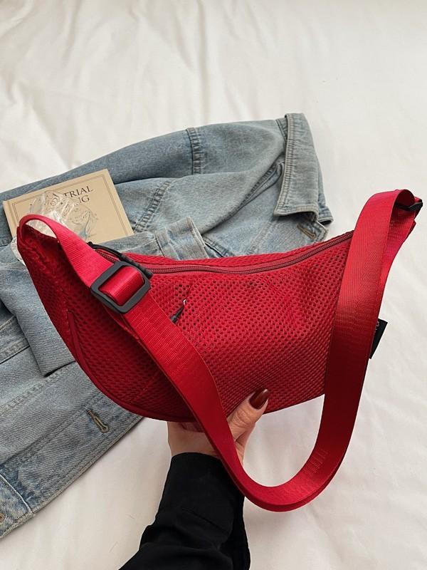 Lightweight Casual Crossbody Bag With Polyester Lining And Zipper Closure For Girls