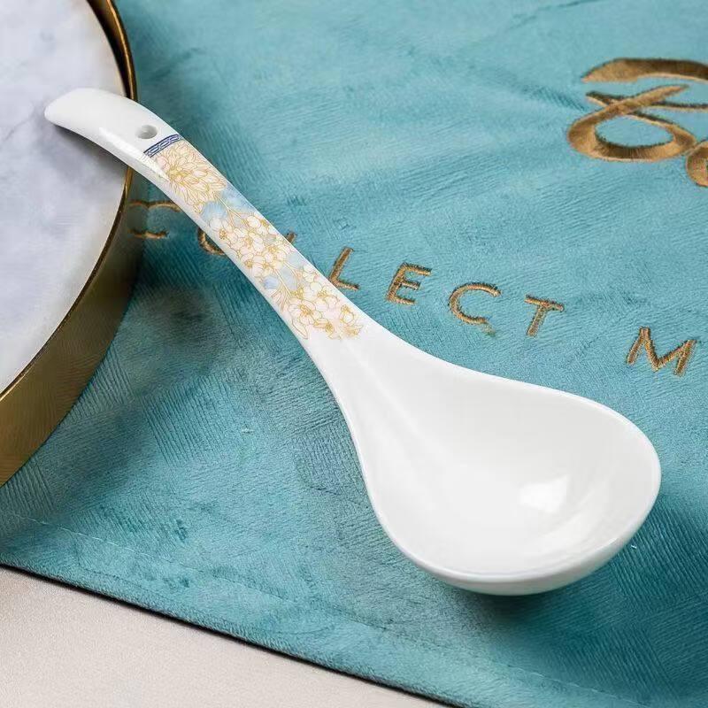 Ying Tang Ceramic Long-Handled Soup Ladle Set