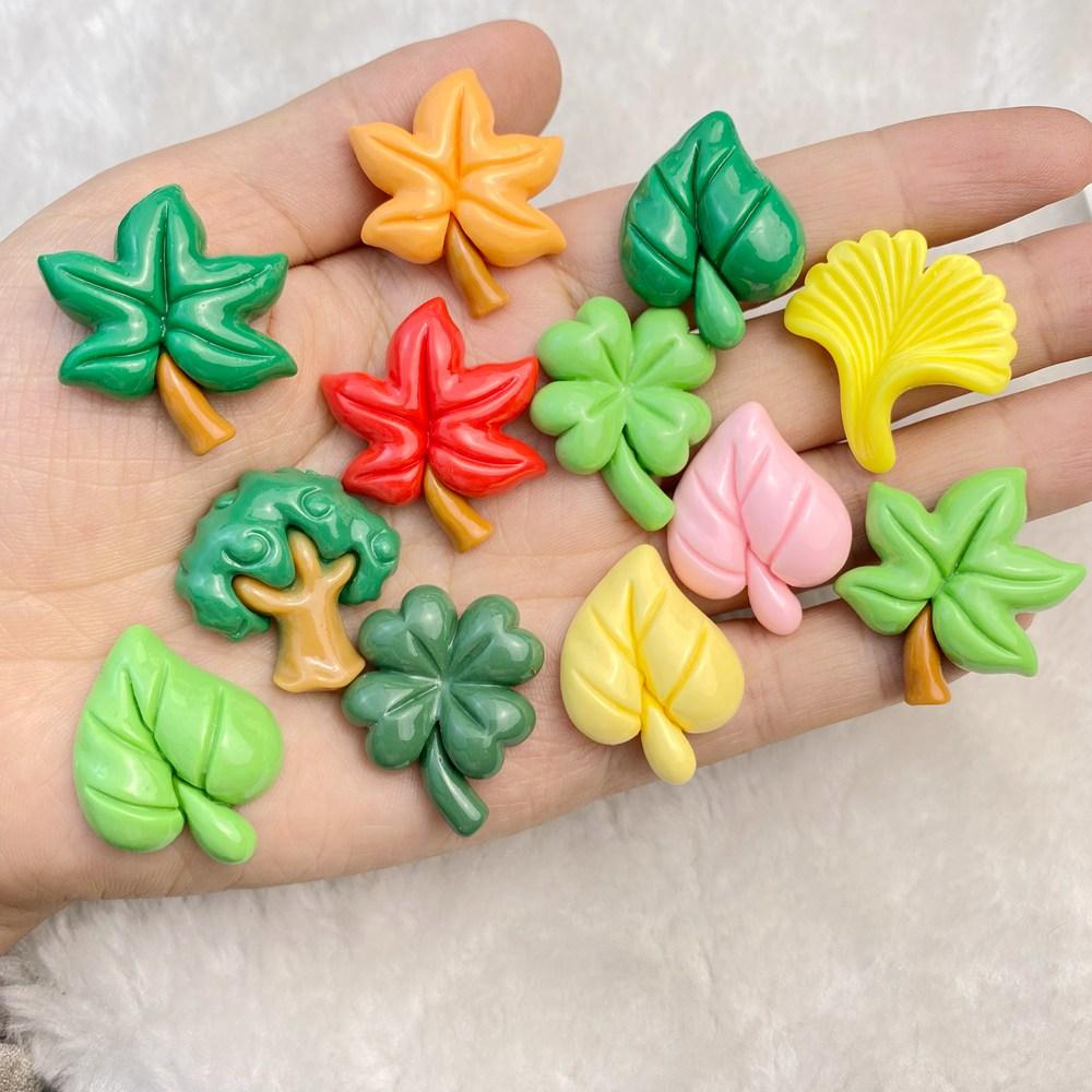 10Pcs New Cute Resin Cute All Kinds of Leaves  Flat Back Cabochon DIY Jewelry Craft Decoration Accessorie