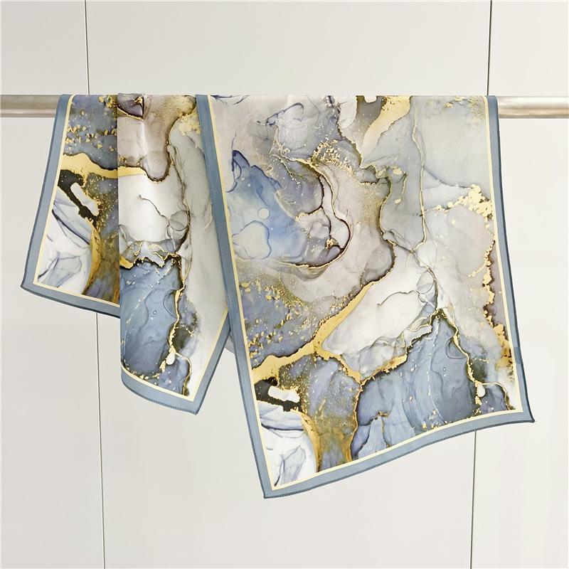 Double-side 100% Real Silk Scarf for Women Spring and Summer Mulberry Silk Ribbon Scarf All-match Small Long Neckerchief Shawl