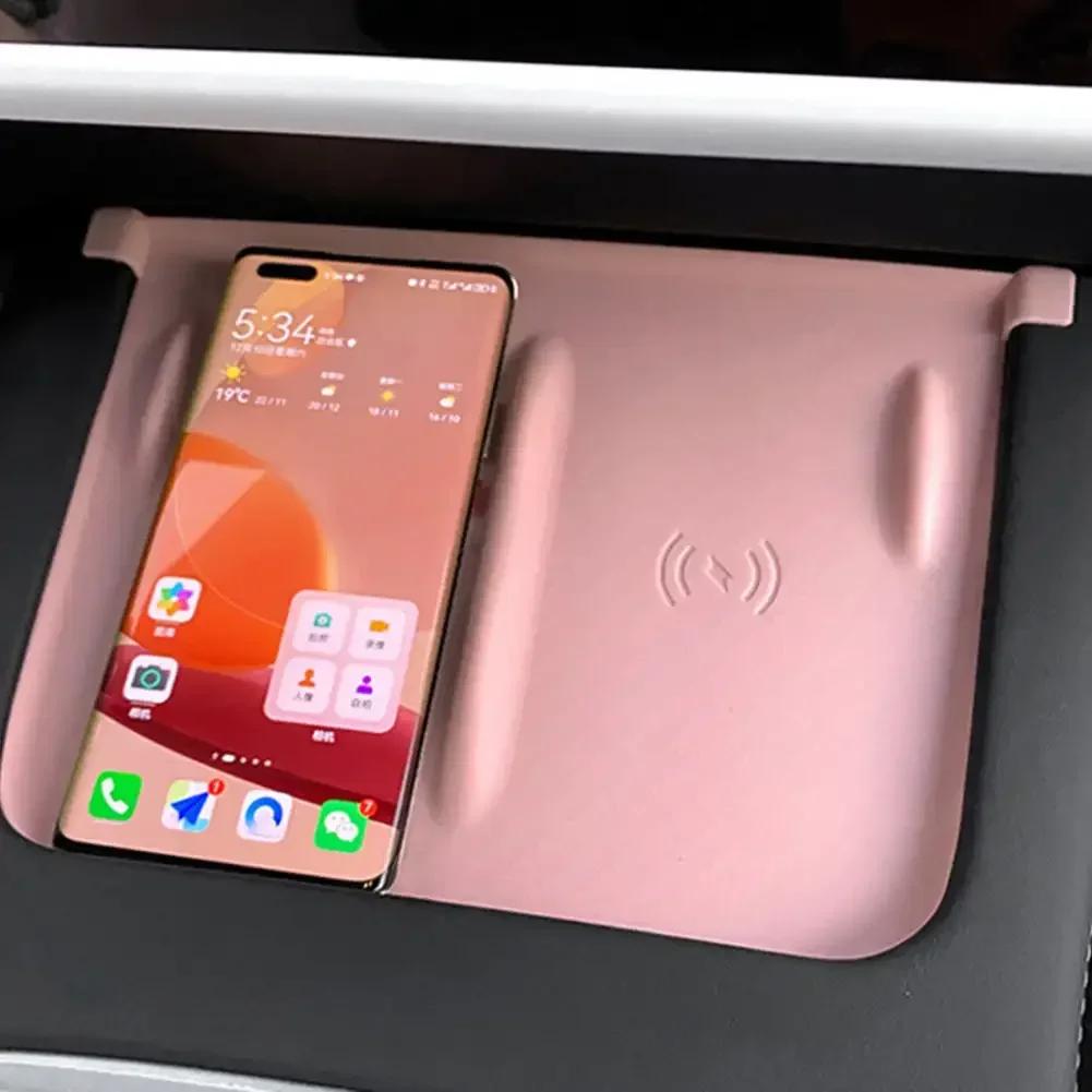 Wireless Charger Pad For Tesla Model 3 Y Highland 2024 2024 2024 Accessories Center Console Organizer Charging Station Mats