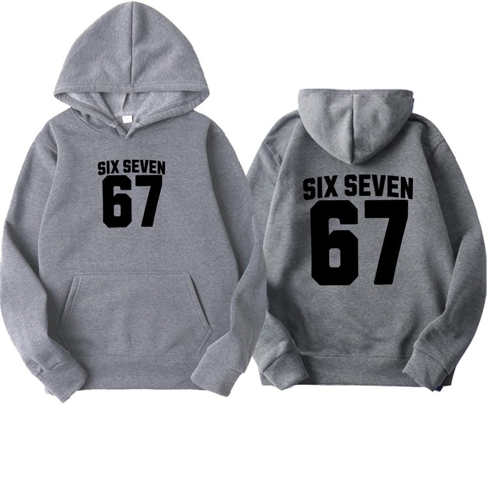 Fashion 67 Graphic Print Men's Hoodies Pullover Autumn Women Clothing Outdoor Casual Clothes Men's Tops Sweatshirts