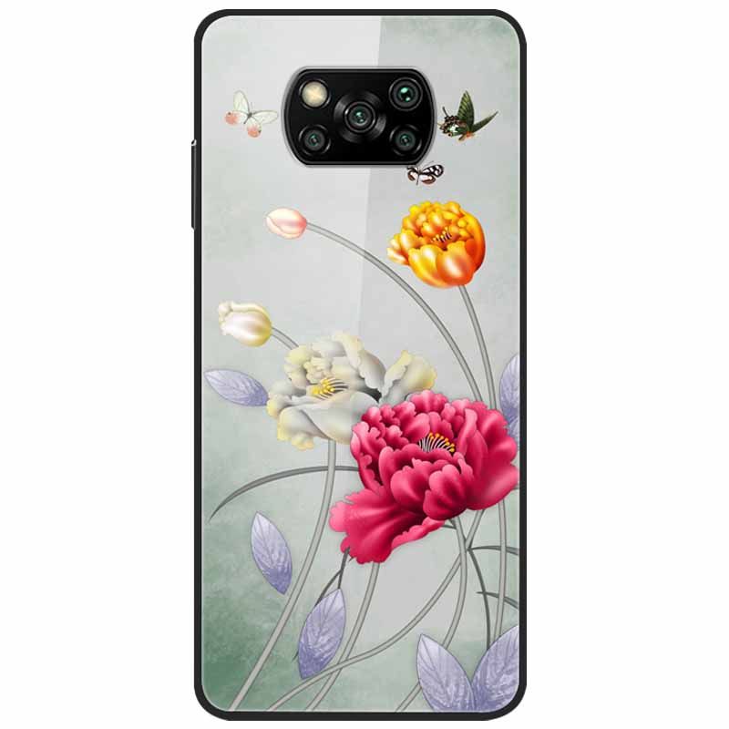 Etui na Poco X3 Pro Modne Urocze Szkło Hartowane Luksusowe Pokrowce Coque dla Xiaomi Poco X3 NFC Etui PocoX3 X 3 Zderzak Ochronny