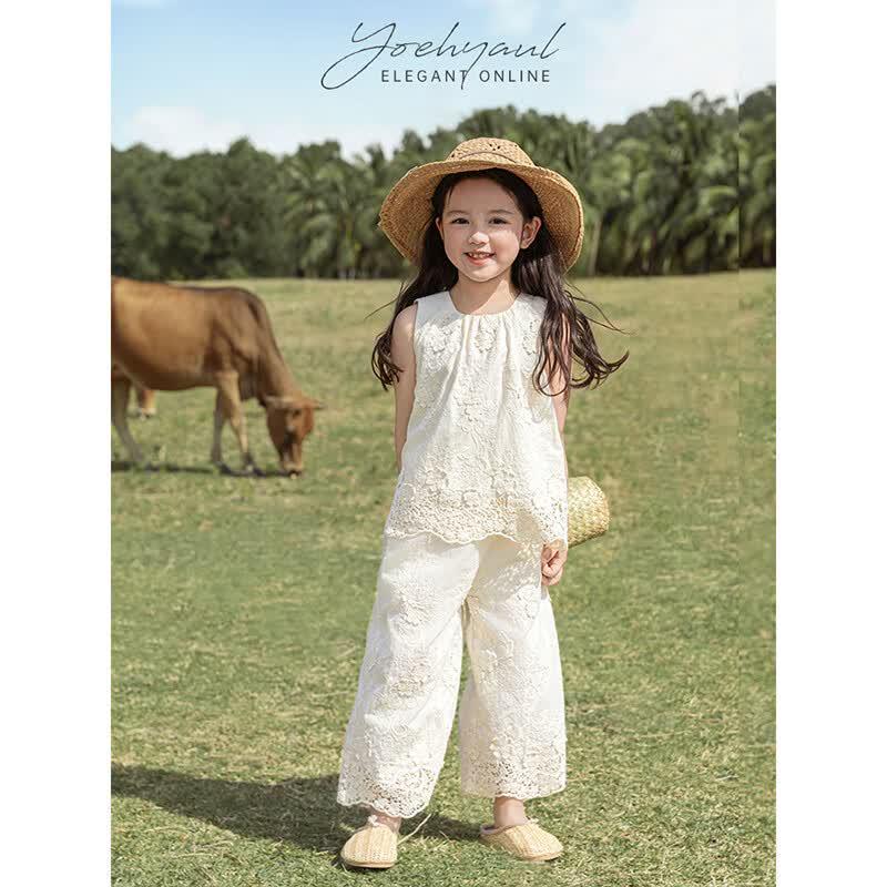 YouYou Girls  Embroidered Lace Summer Set 110 cm