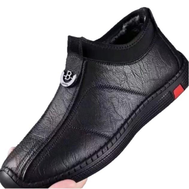 Schuhe Herren neue Herren Freizeitschuhe mit weicher Sohle Lederfleece warm High-Top Dad-Schuhe schlicht und modisch Herrenschuhe