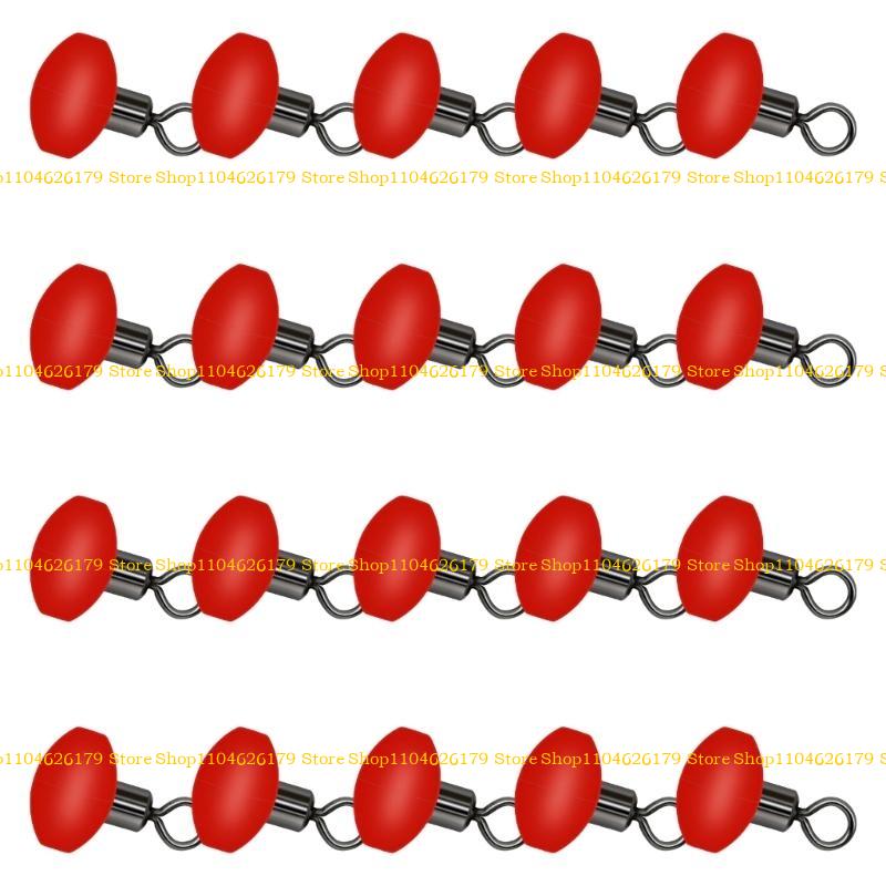 A1A2 20Pcs Glow In Dark Fishing Connector and Swivels Set For Enhanced Night Fishing красный