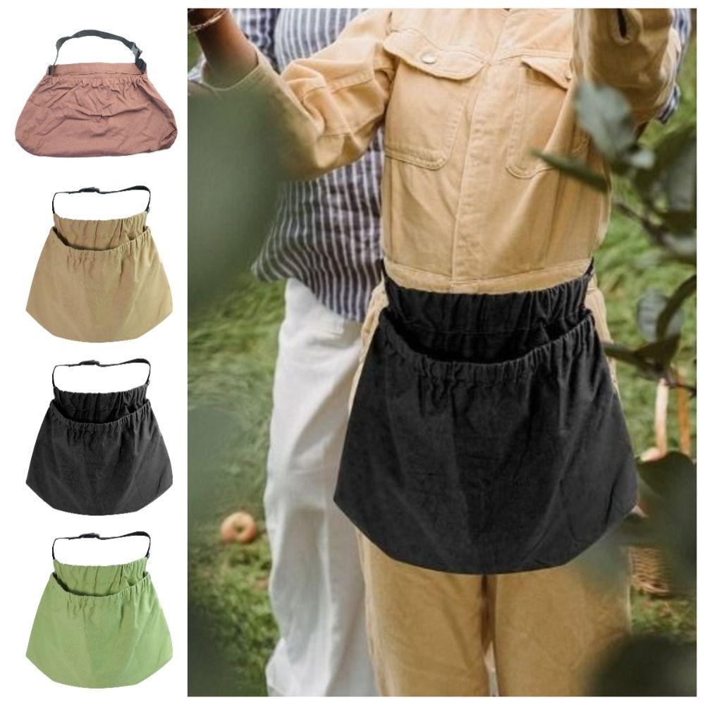 Adjustable Garden Harvest Apron Wide Opening Egg Collecting Pouch Vegetable Storage Bags  Herbs