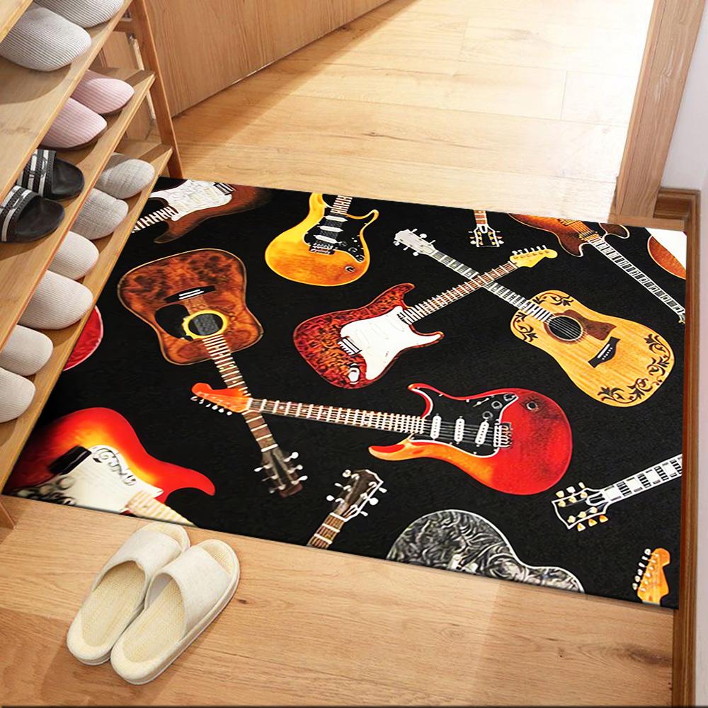 Guitar Art Abstract Floor Mats for Living Room, Bedroom and Room Decoration Are Suitable for Gifts.