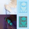 Glow In the Dark Henna Tattoo Sticker Blue Glow Fake Lace Tattoos Luminous Temporary Tattoos  Girls
