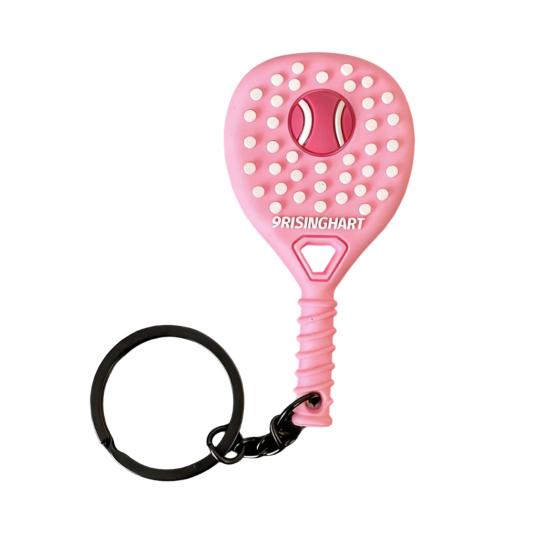 Keychain Vibrant Color Tennis Racket Design Keyring Sports-themed Bag Charm Non-slip Grip Key Chain Backpack Accessories