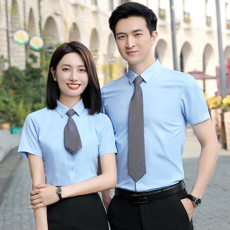 Business Multi-color Men's and Women's Long Short-sleeved Embroidered LOGO Professional Dress Can Be Men's Inch Shirt Men's