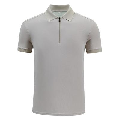 Summer Half Zipper Collar Solid Color POLO Short Sleeve T-shirt for Men, Thin Edition, Contrast Half Sleeve, Korean Edition Casual T-shirt