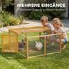 Small Animal Cage, Rabbit Hutch, Hinged Roof, Fir Wood, 120x120x57cm, Natural
