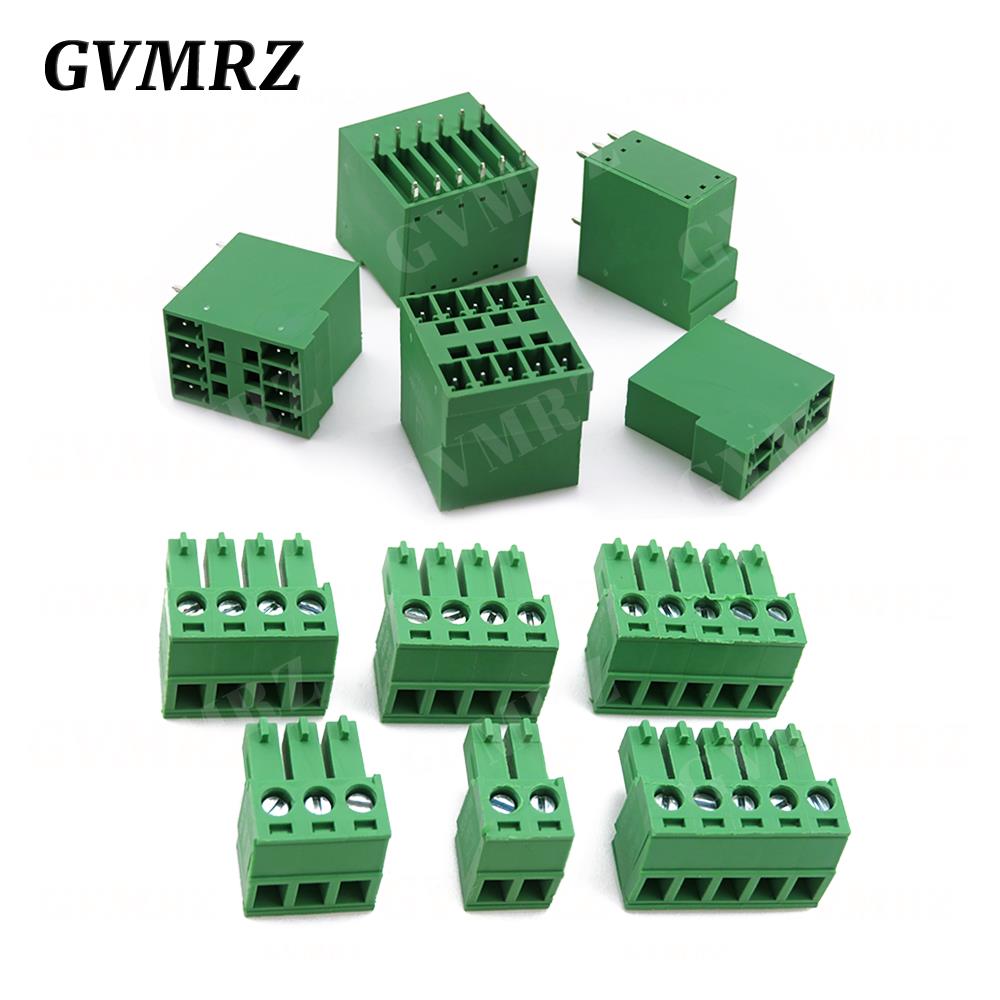 5Set 15EDG KF15EDGRH 3.81mm 2x2 ~ 2X12 pin Double row pluggable terminal block PCB welding plate Plug + Pin Socket