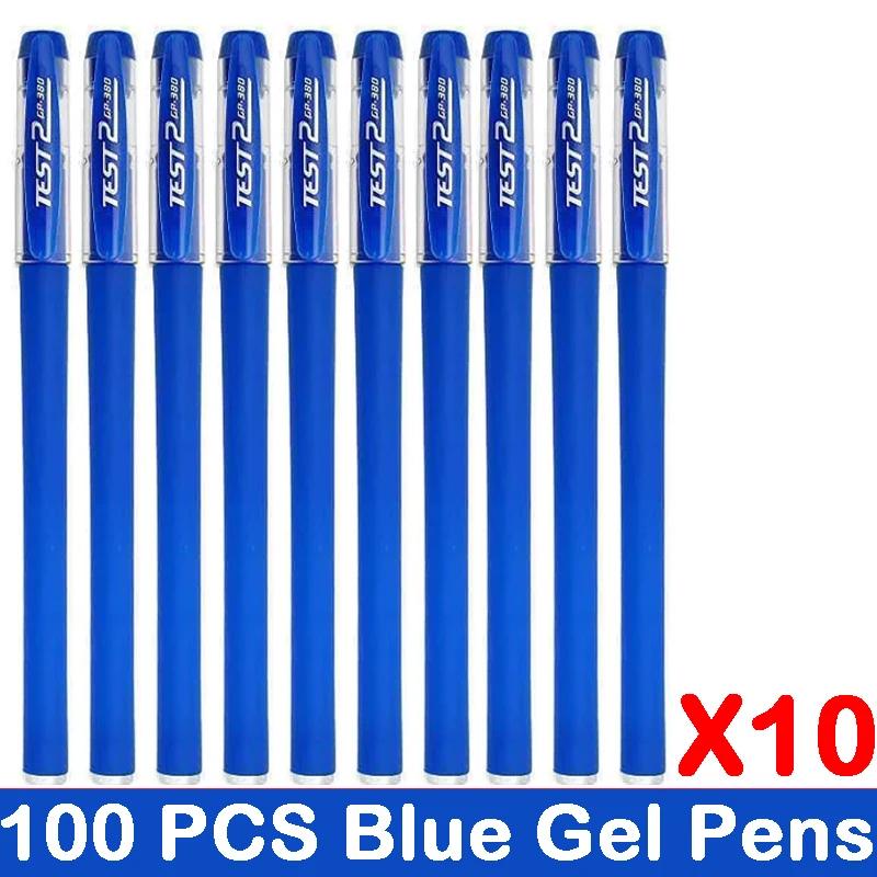 10/100 PCS Roise Retractable Gel Pens Set Black/Red/Blue Ink Ballpoint for Writing Refills Office School Supplies Stationery