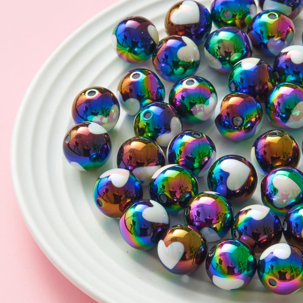16mm retiazka na mobilný telefón Materiál šperkov Urob si sám náramok Love Ball Loose Beads Keychained Beaded Accessories 5pcs akrylový náhrdelník
