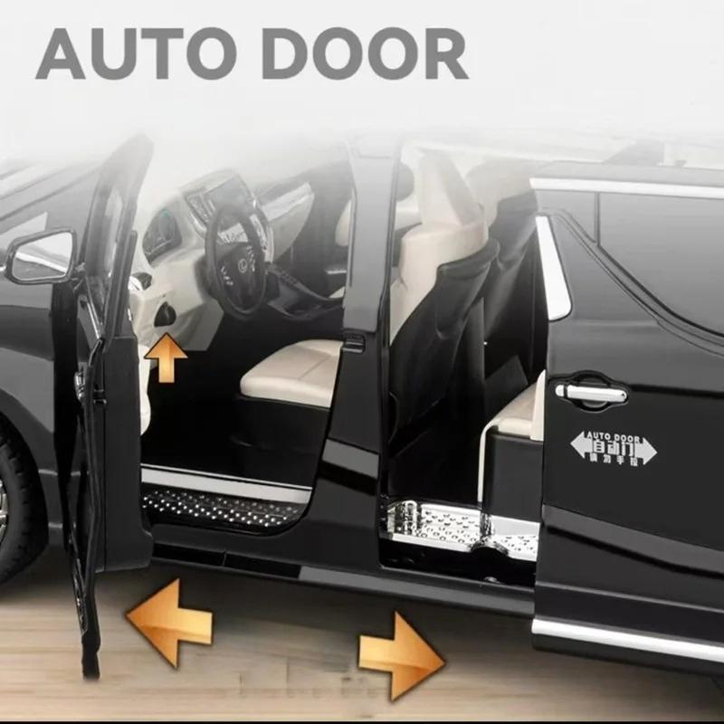 Electric Door 1/18 Lexus LM300 MPV Alloy Luxy Car Model Diecast Metal Vehicles Car Model High Simulation Sound and Light Kids Toy Gift