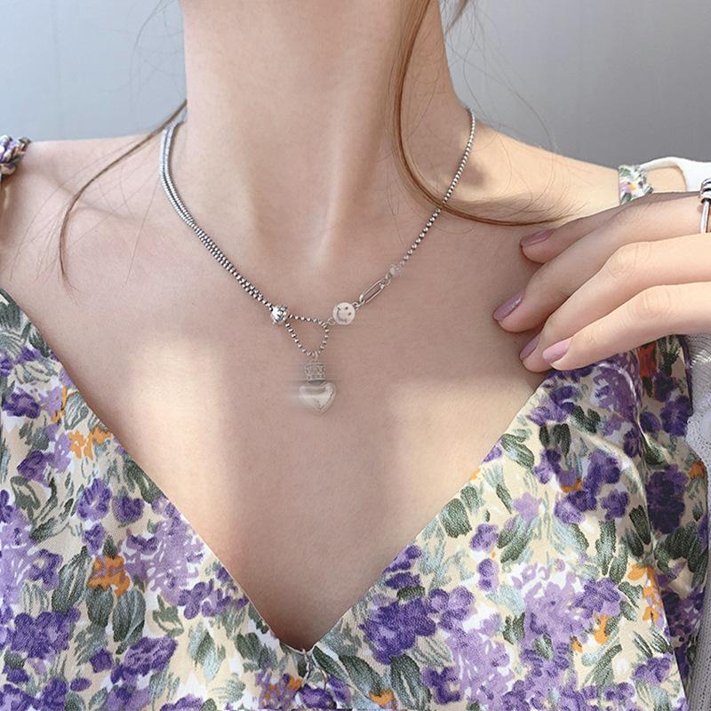 S925 Silver Retro Circle Necklace – Women's Elegant Clavicle Chain, Light Luxury Trendy Sweater Accessory