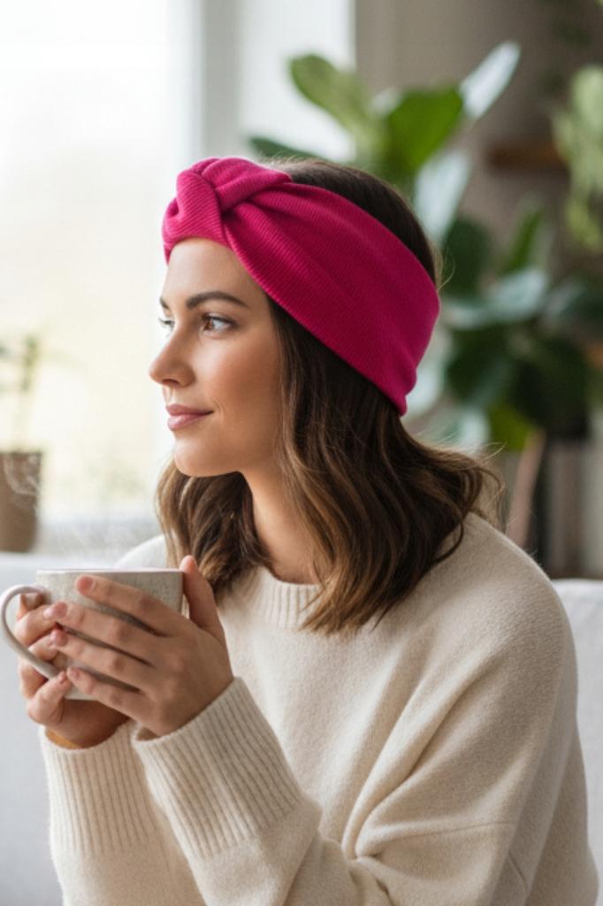 Women' Headband Fuchsia Knot Stripe Elegant and Comfortable Universal