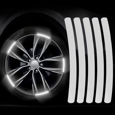 20pcs Car Wheel Hub Reflective Stickers Set Tire Rim Luminous Glow Decoration Strips for Motorcycle Bicycle Night Safety