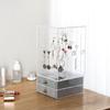 Dustproof Acrylic Earrings Jewelry Storage Box Display Stand Holder Drawer Rack