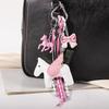 Keychain Pendant Faux Leather Horse Charm Key Chain with Woven Rope Keys Handbags Wallets Accessories